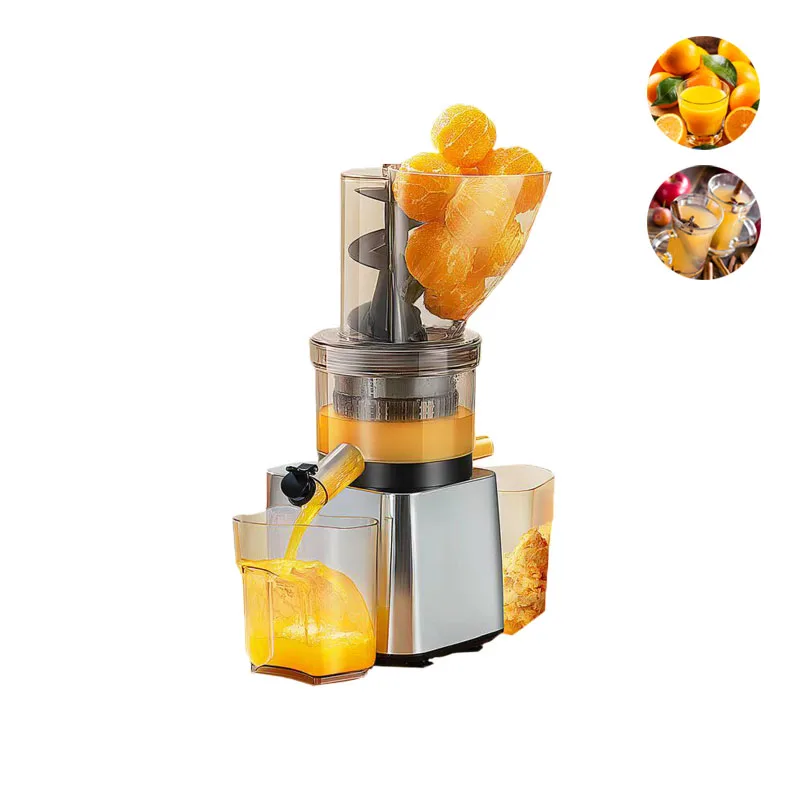 

500W Hot Sale Silver Body Cold Pressed Fruit Juice Wide Feed Chute Commercial Whole Slow Juicer Extractor For Catering Juice Bar