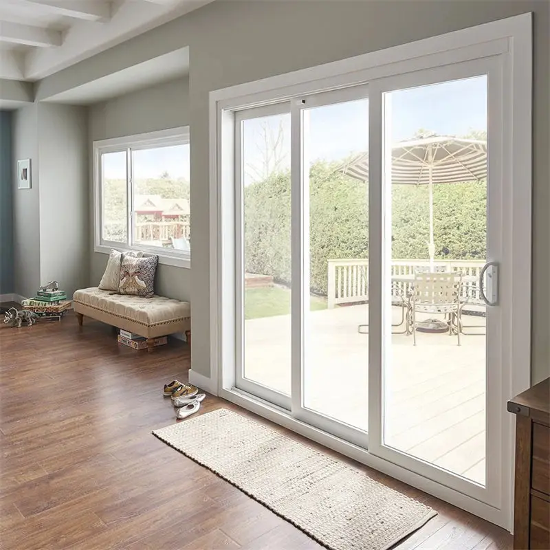 All Weather Household Entrance Door High Quality Anti Theft Glass Sliding Door Manual Fashionable Finished Product Sliding Door