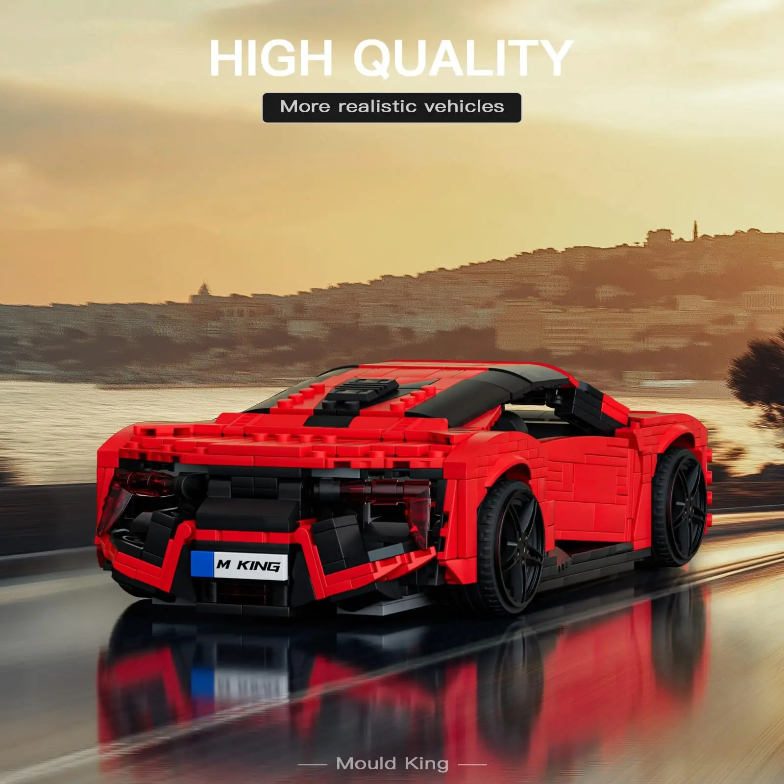 قالب الملك 10117 ألعاب السيارات التقنية الأحمر Lykan الرياضة سباق السيارات بنة التجمع سيارة الطوب مجموعة الاطفال هدية الكريسماس #6