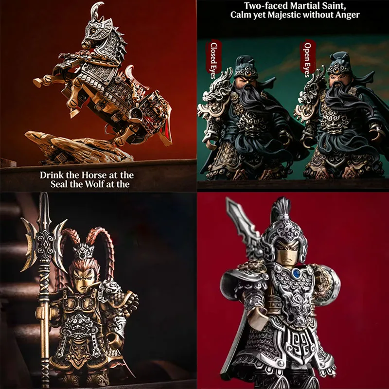 

Original logo 2026 New Guan Yu Zhao Yun Lu Bu Warhorse Magnetic Assembly Metal Figures Three Kingdoms Western Display Ornaments