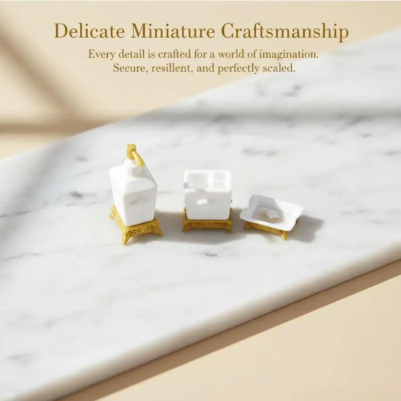 1/3Pcs 1:12 Scale Dollhouse Miniature Bathroom Accessory Set Nordic Style Lotion Bottle & Soap Dish Mini Toothbrush Holder Model