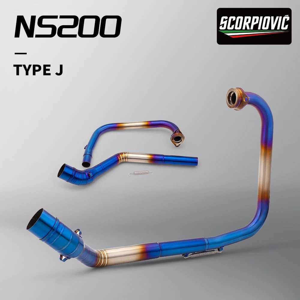 

For NS200 NS 200 BajajPulsarNS200 Motorcycle Exhaust Escape Moto Stainless Steel Middle Link Pipe 51MM Elbow Mid Tube