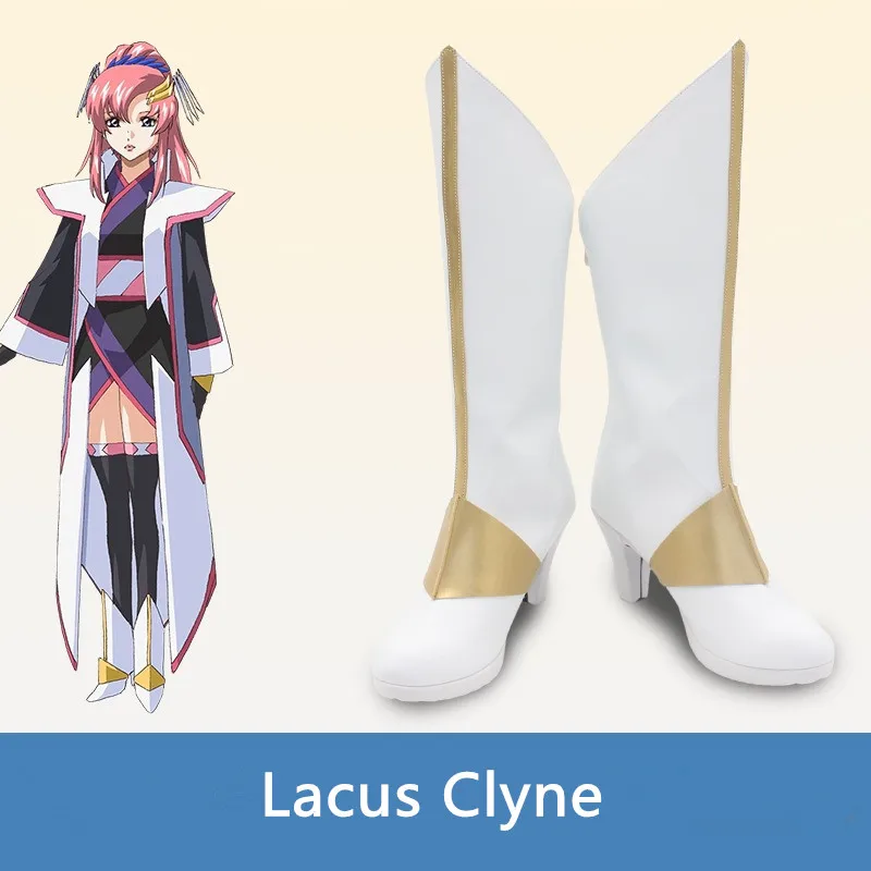 GUN DAM SEED Lacus Clyne Cosplay Costume Shoes Anime Handmade Faux Leather Boots