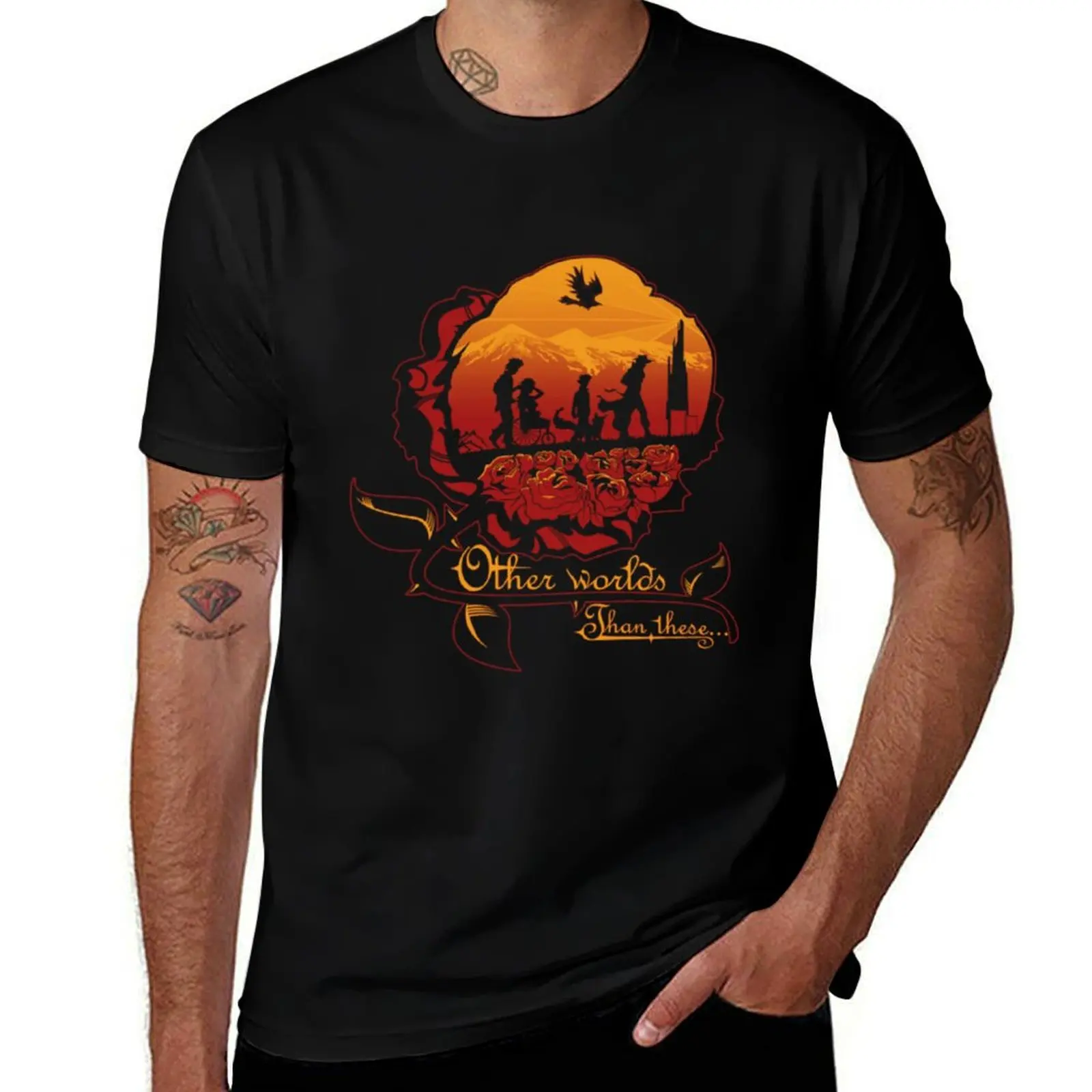 

Dark tower - other world than these T-Shirt funny t shirts man men t shirt cotton 100% t shirts for man slim fit T-Shirt