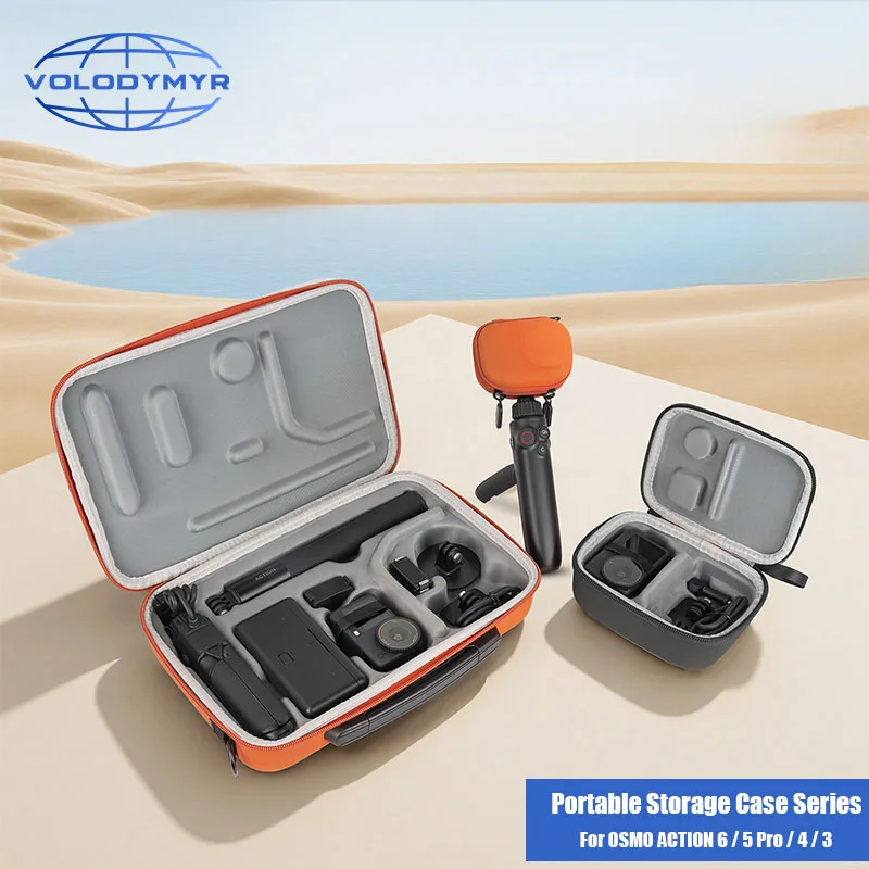 

VOLODYMYR Mini Body Case for DJI Osmo Action 6/5 Pro/4/3 Portable Bag Shockproof Box Storage Bag for DJI Osmo Action 6 Camera
