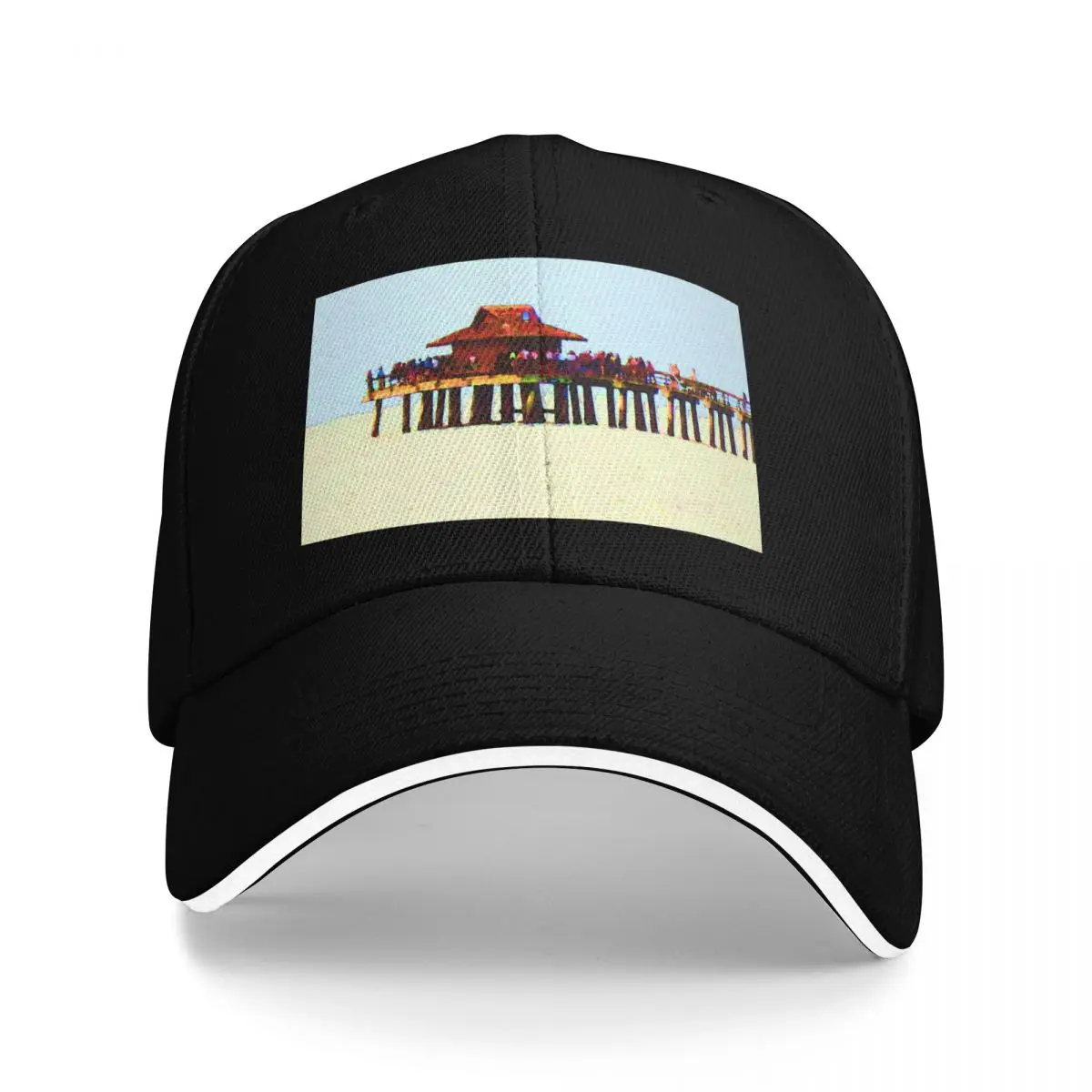 

The Pier - Beach Pier Art Baseball Cap Snap Back Hat tactical cap custom Hat summer hat Male Women's
