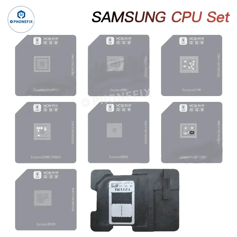 

YCS CPU Magnet Reballing U-Platform Stencil for iPhone Mobile Phone Samsung CPU Chip Tin Planting Glue Removal Repair Tools