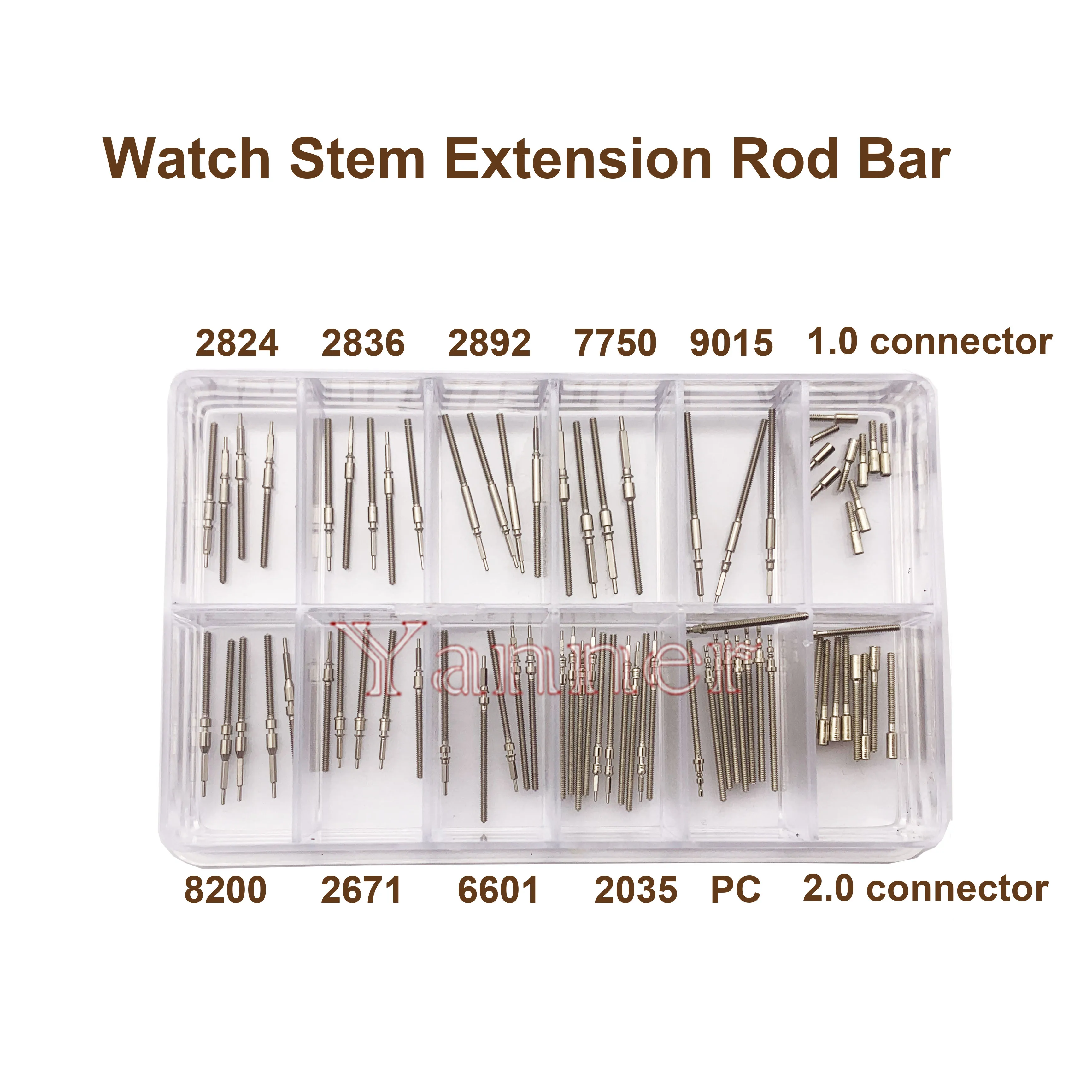 10 Types Watch Extension Rod Bar Watch Winding Stem Extender for 2824 2836 Movement Watch Crowns Stems Tube Watch Repair Tool