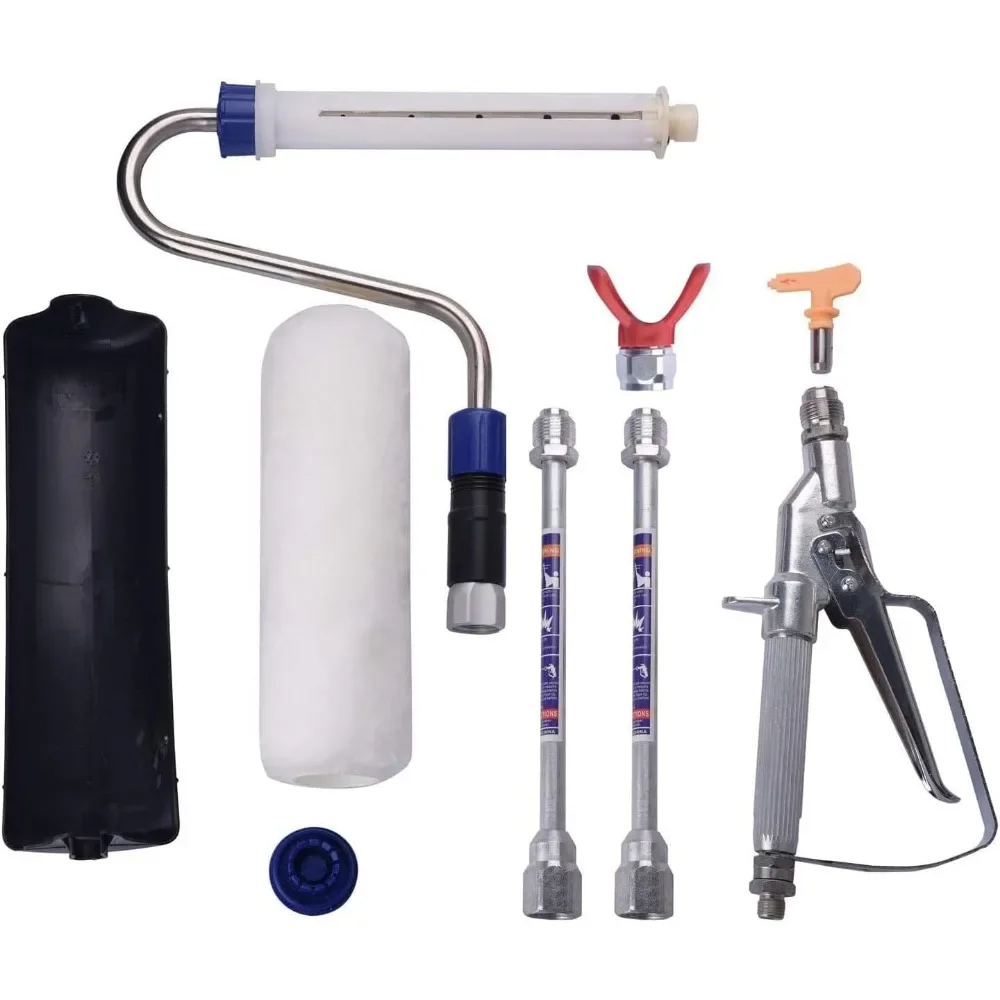 Airless Paint Spray Roller, Pulverizador Kit Gun Anexo, Acessórios, Varinha de Alta Pressão, Power Roller, 10 Polegadas de Extensão