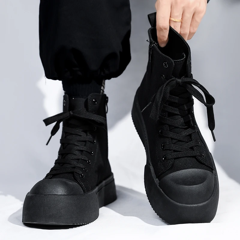 รองเท้าบูทผู้ชาย รองเท้าลำลอง สี่ฤดู รองเท้าบูทหุ้มข้อสูงแบบสบาย ๆ รองเท้าลำลอง รองเท้าบูทสำหรับใส่ทำงานกลางแจ้ง พื้นรองเท้าหนา รองเท้าบูทสำหรับใส่ทำงาน