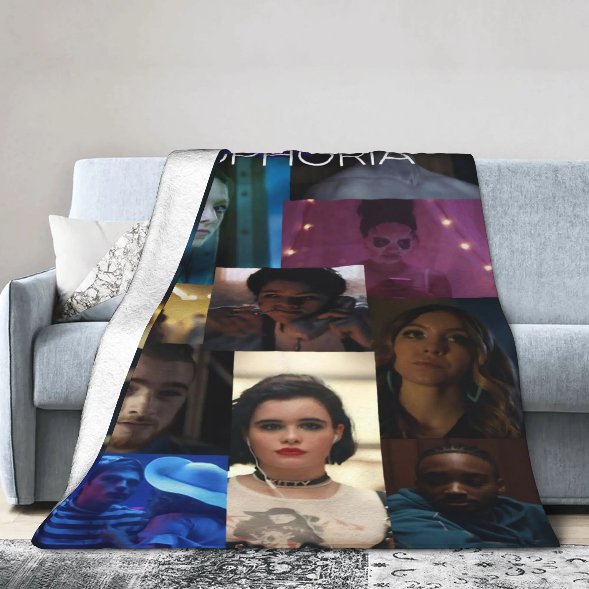 Couverture décorative Comfort Euphorias Season 3, accessoires pour canapé, couverture décorative en velours chaud pour voyage