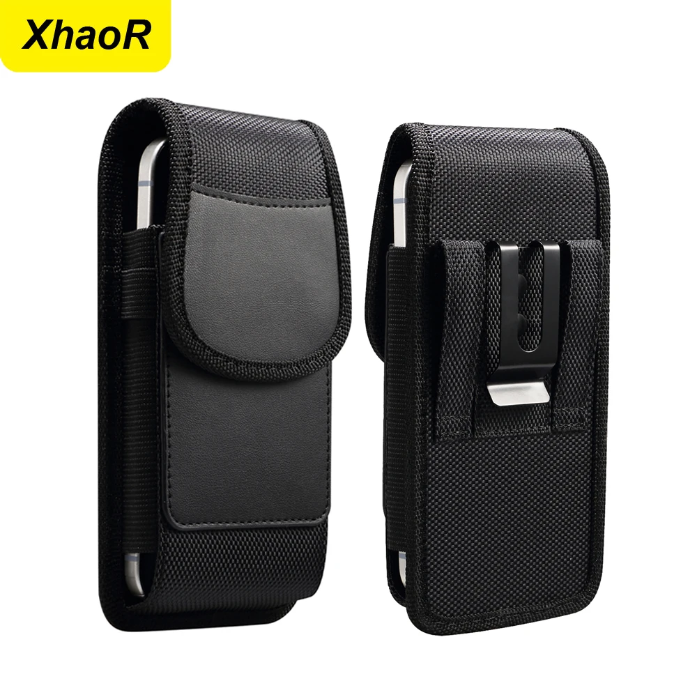 Riñonera para teléfono móvil, funda con Clip para cinturón para iPhone 16 15 14 Pro Max, Samsung, Xiaomi, funda Universal con soporte Vertical de nailon
