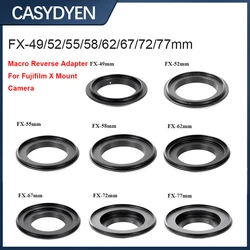 49/ 52/ 55/ 58/ 62/ 67/ 72/ 77mm For Fujifilm X Mount Macro Reverse Adapter Ring For Fujifilm X Mount Camera XA XE XT XS XH Xpro