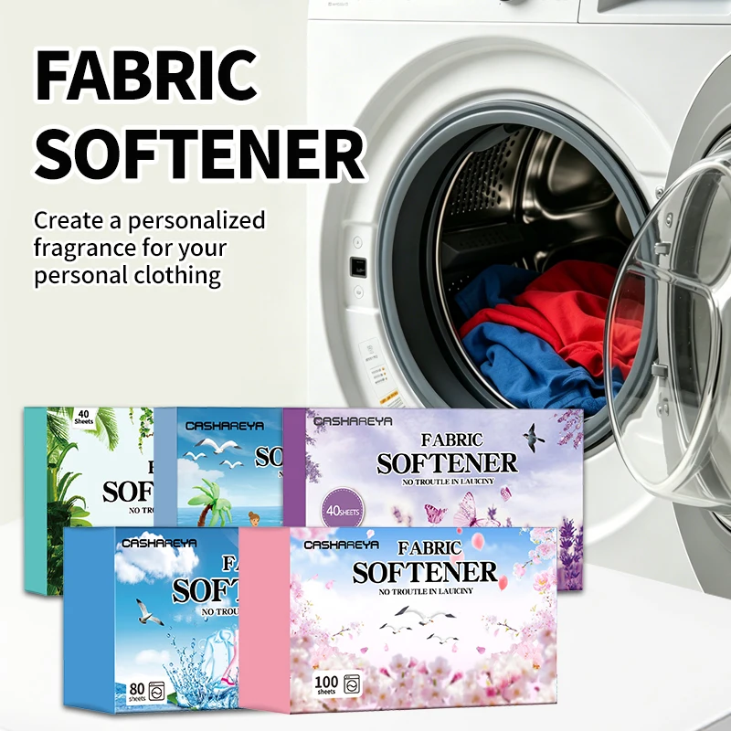 CASHAREYA Dryer Sheets 40pcs Fabric Softener for Dryers Anti Static Wrinkle Reducer Lasting Fresh Scent Laundry Fragrance