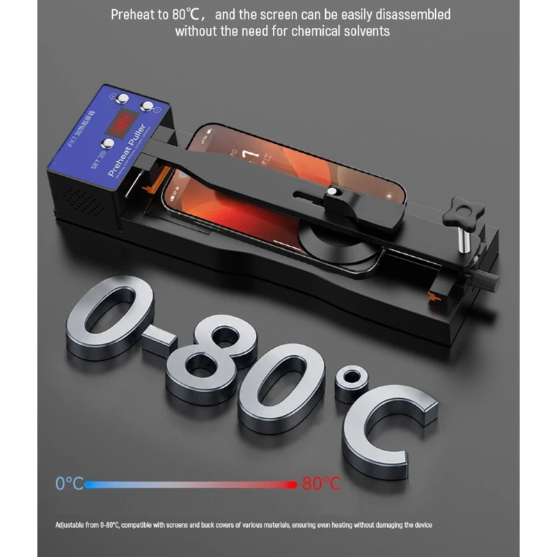 Screen Separator Tool With Heating Assist and Lifting Arm, Aluminum Alloy Phone LCD Screen Opener for Phone Repair and D2RC