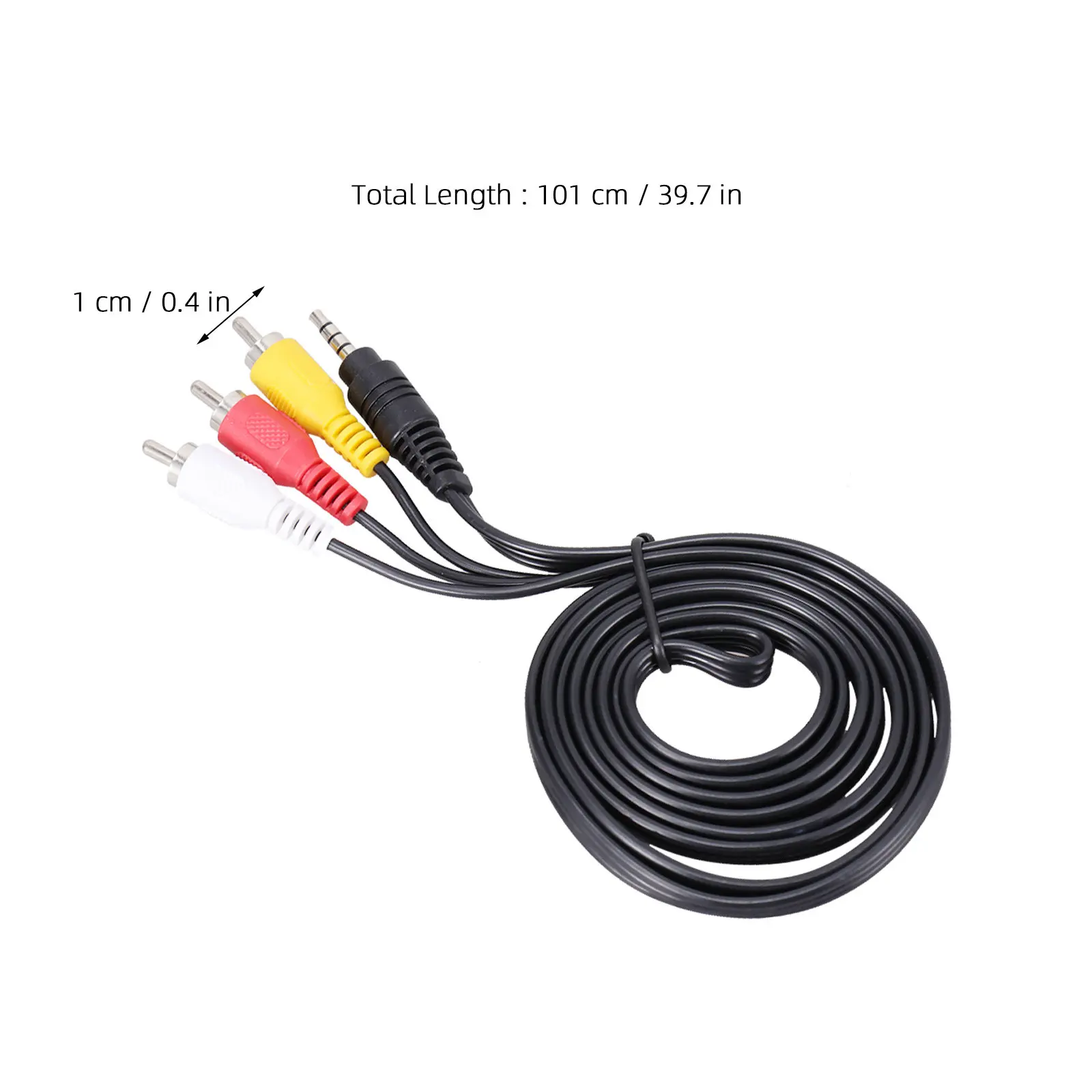 Stereo to 3 RCA AV Cable for Camcorders, VCRs, DVD Players, Satellite TV Boxes, and Input Devices