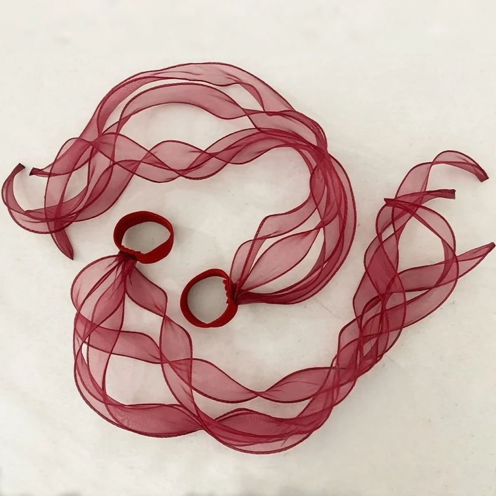 Czarne Nowoczesne Akcesoria do Tańca Towarzyskiego Samba Opaska na Nadgarstek w kolorze bordowym Akcesoria do Strojów Scenicznych Ręka Pływająca Falująca GB Dance