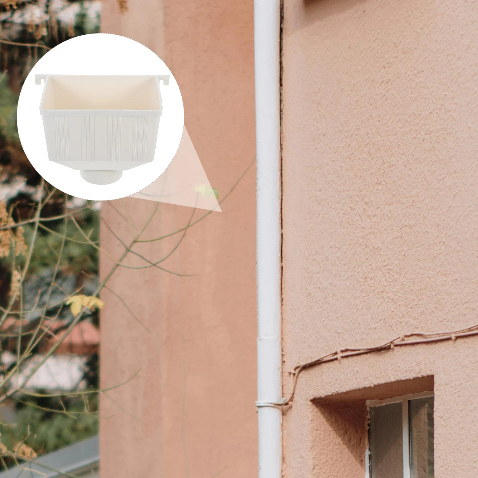 

Pvc Square Rain Barrel Durable Rainwater Gutter Pipe Adapter For Outdoor Villa Downspout Diverter Building