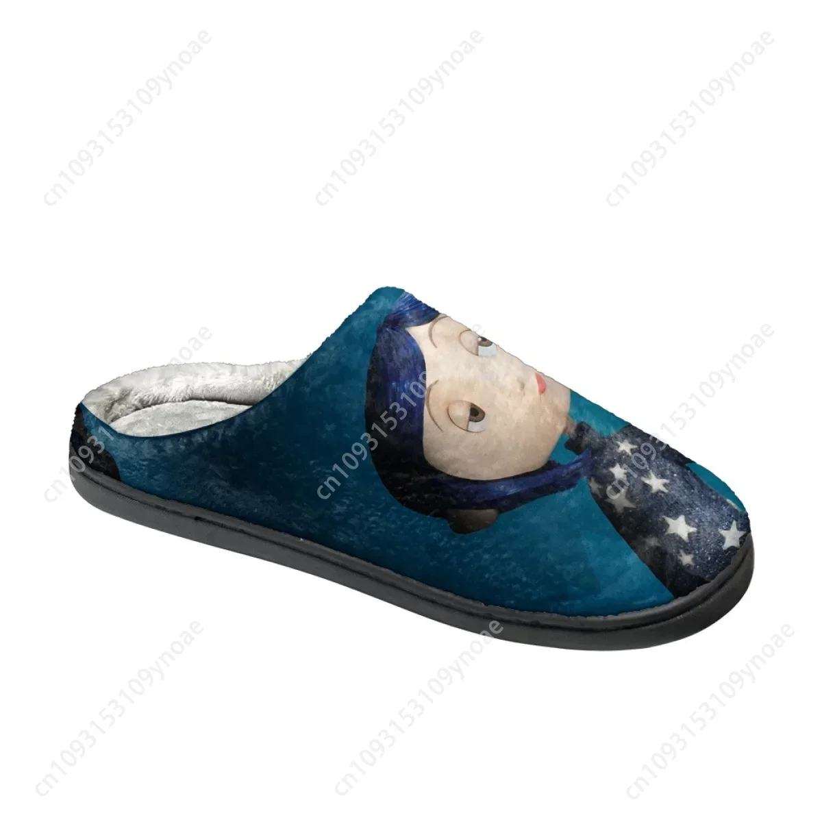 Coraline Anime zapatilla de algodón suave Otoño Invierno cálido punta cerrada interior hogar dormitorio zapatos de algodón zapatillas casuales