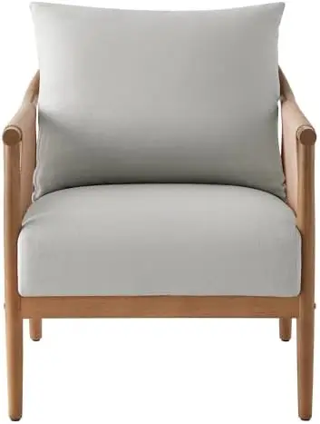 Braid Armchair, Modern Accent Chair for Living Room, Light Grey