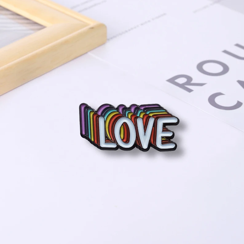 

Custom Rainbow Love Enamel Pins, Lapel Badges, Pride Jewelry, Lover Friends, Lover, Gay Brooches