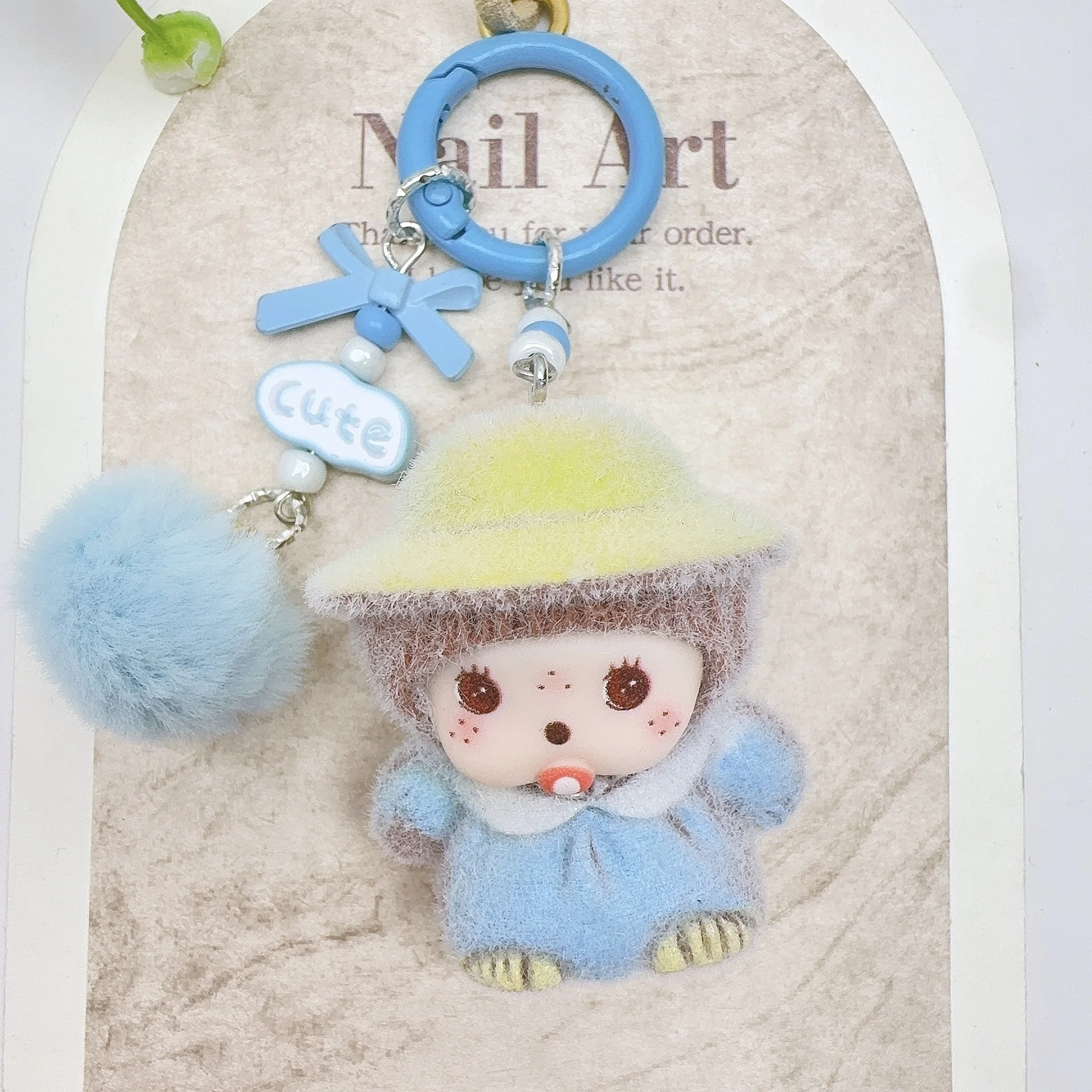 New model Monchhichi Keychain Anime Cute Figure Fashion Keyring Pendent Car Key Accessories Doll Toy Xmas for