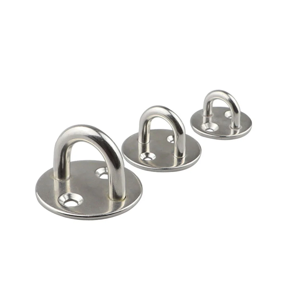 Staple Ring wall Hook Heavy Duty Fixed Pad Eye Plate Deck Door Buckle 304 Stainless Steel Heavy Duty Ceiling Mount Hanger