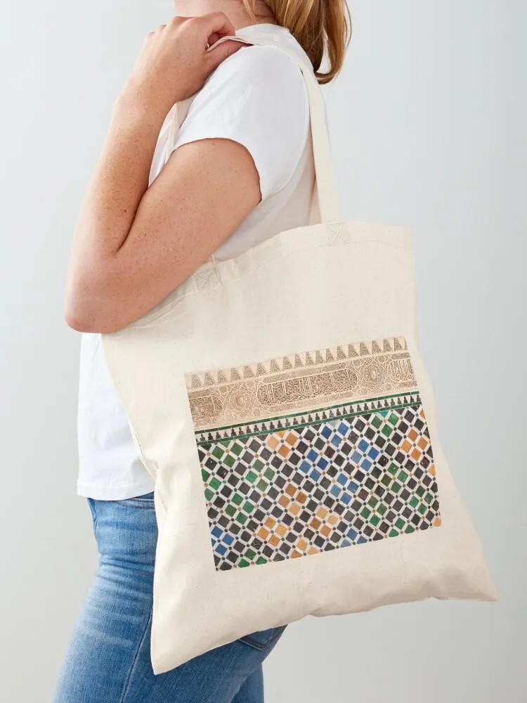 

Alhambra Granada tile Tote Bag shopping bag logo tote bags aesthetic custom bags tote bag screen