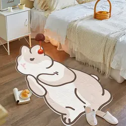 Cartoon Rabbit Pray Fluffy Long Carpet Fluffy Soft Bedroom Bedside Rug Kids Non-Slip Baby Living Room Mat 러그 Alfombra