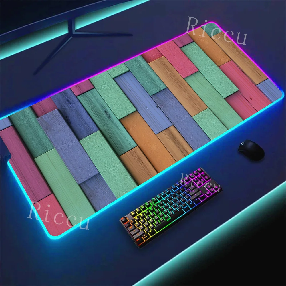 Aksesori PC RGB Alas Mouse HD Gaming Ubin Dinding Printon Alas Mouse Komputer XXL Alas Bermain Lembut Kantor Anti-selip Alas Meja Alas Mouse