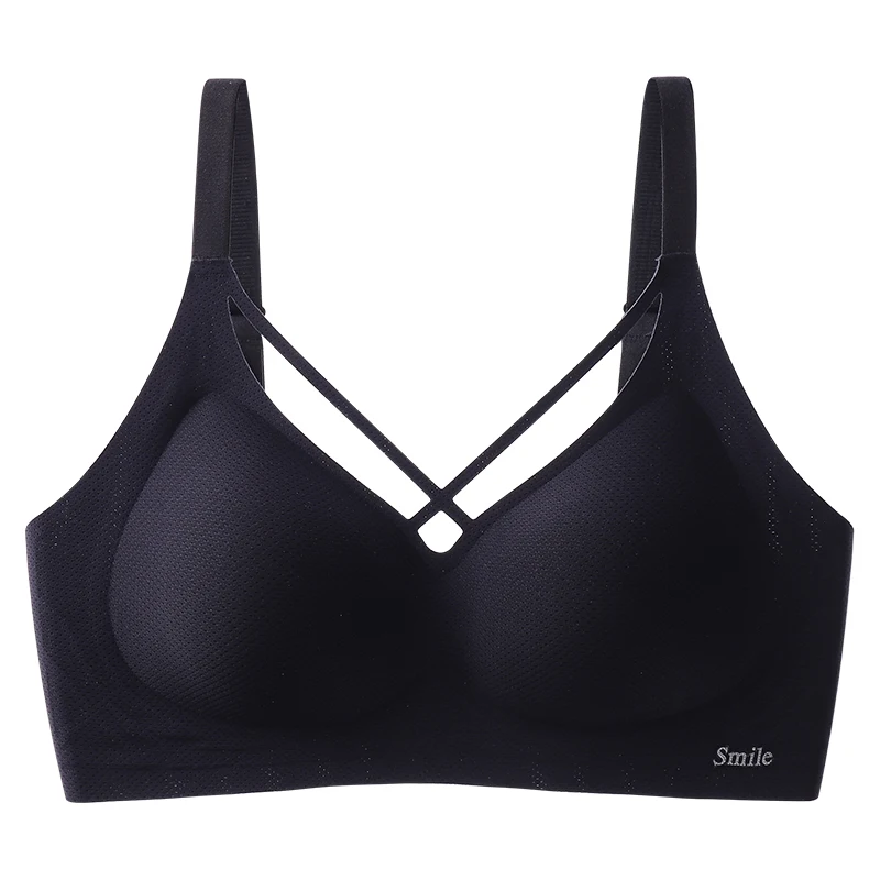 Traceless Semi-Fixed Cup Lingerie Thin Gel Soft Support Antidrops Adjustability No Steel Ring Super Soft Solid Color Bra 5XL 6XL