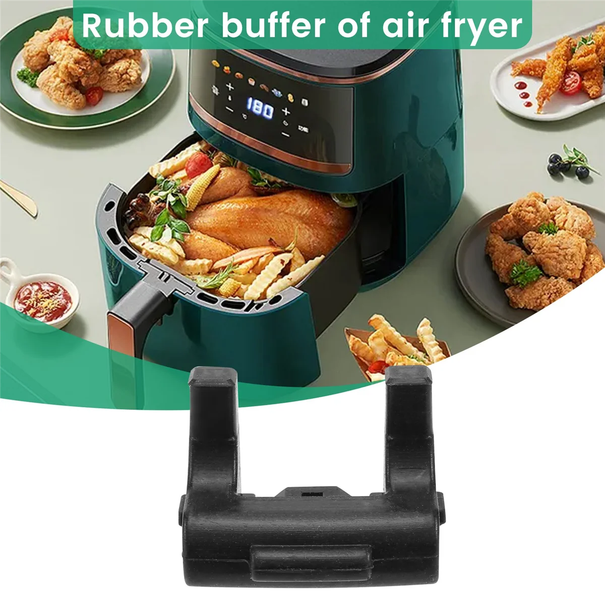 16 Pieces Air Fryer Tray Bumpers for Vortex Rubber Bumper Silicone Air Fryer Accessories Protective Feet Rubber Tips