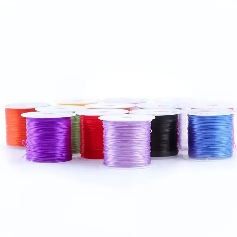 1 Roll 50 Meters 0.8mm Flat Elastic Thread For DIY Beading Bracelets Necklaces Rope Handmade Jewelry Making Craft Supplies