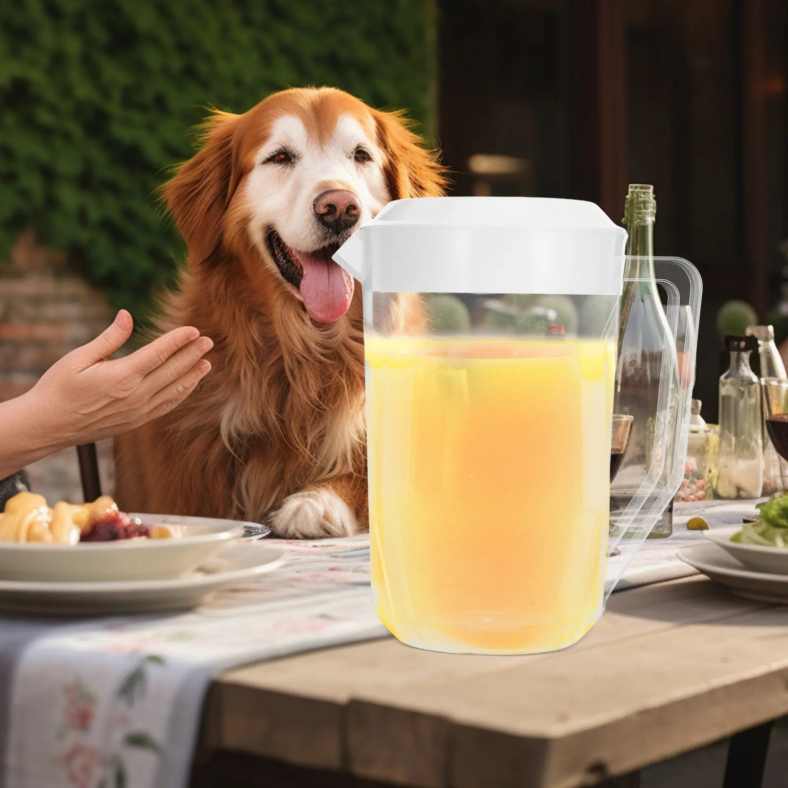 4000Ml Extra Large Reusable Water Jug Pitcher with Lid Clear Pc Material Cold Drink Dispenser for Office Home Summer Hydration