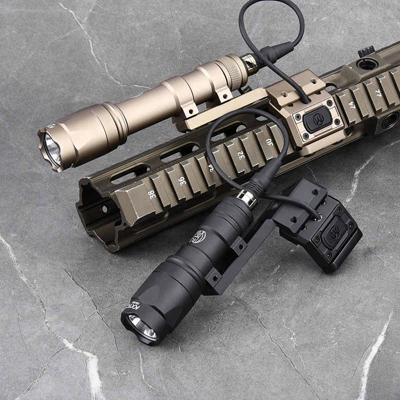 وادسن التكتيكية M300 M600 مصباح يدوي الجانب قاعدة إزاحة عدة الأبيض LED M300A M600C SF Surefir كشاف ضوء الادسنس معدات الصيد مصباح #4