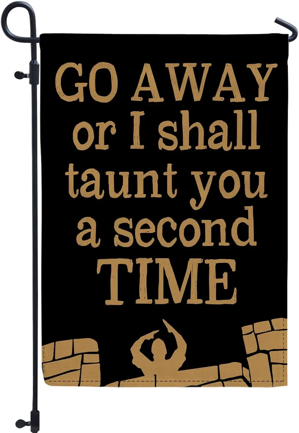 Go Away or I Shall Taunt You a Second Time Hello Fall Garden Flag Burlap Thanksgiving Christmas Decor, Garden Flags for All Seas