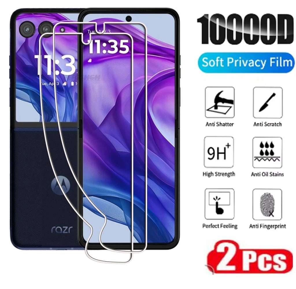 2PCS Película Hidrogel HD Totalmente Hidráulica para Motorola Moto Razr 60 50 40 Ultra 2025 2024 2023 Protetor de Tela
