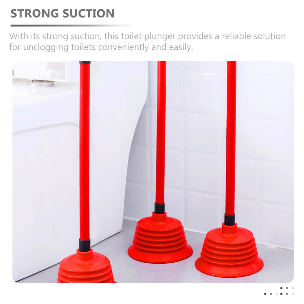 

Strong Suction Toilet Plunger Rubber Cup Efficient Clog Remover Home Bathroom Sink Unclogger Cleaning Tool
