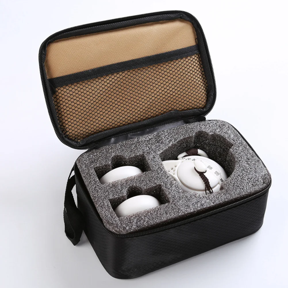 

Porcelain Kung Fu Tea Set Portable Travel Teapot 2 Teacups Travel Bag Handmade Design Suitable Home Outdoor Gift