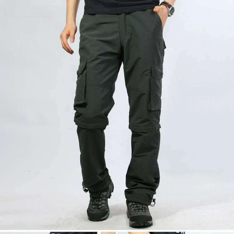 

Легкие съемные двухслойные рабочие брюки для активного отдыха, быстросохнущие, мужские повседневные длинные брюки, дышащие, многофункциональные