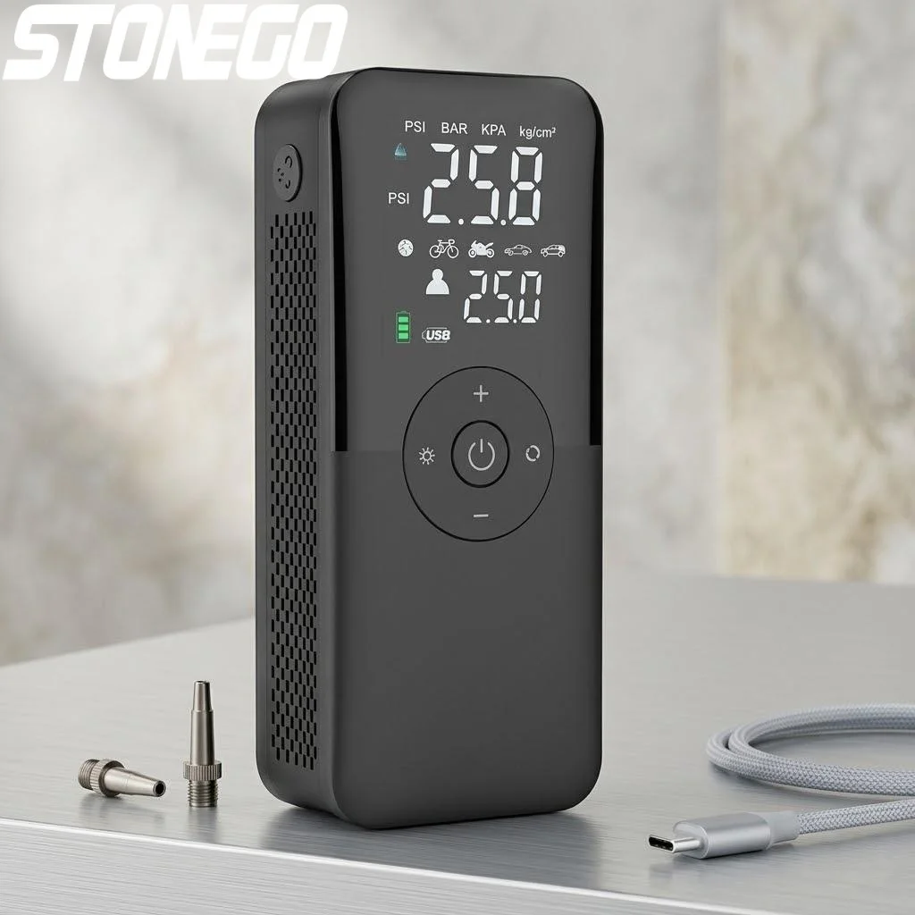 

Portable Rechargeable Air Pump Inflator for Car Motorcycle Bicycle Balls Cordless Compressor Battery Powered