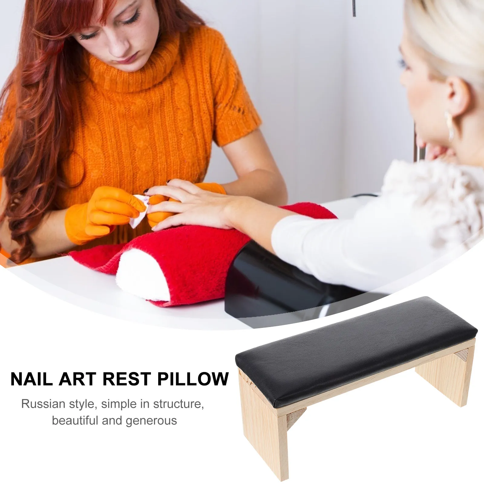 1Pcs Original Wood Grain Nail Art Hand Rest Pillow Premium Wrist Support Cushion for Manicure Salon Home Use Comfortable