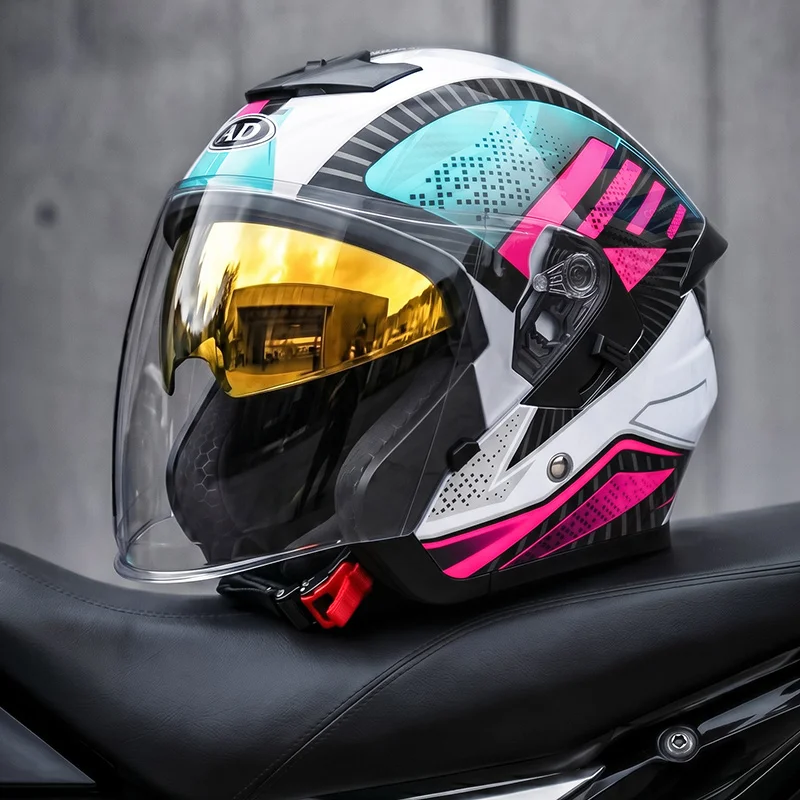 Hot Selling Abs Open Face Ad Motorcycle Helmet with Dual Visor New Condition for Outdoor Sports Safety Factory Wholesale