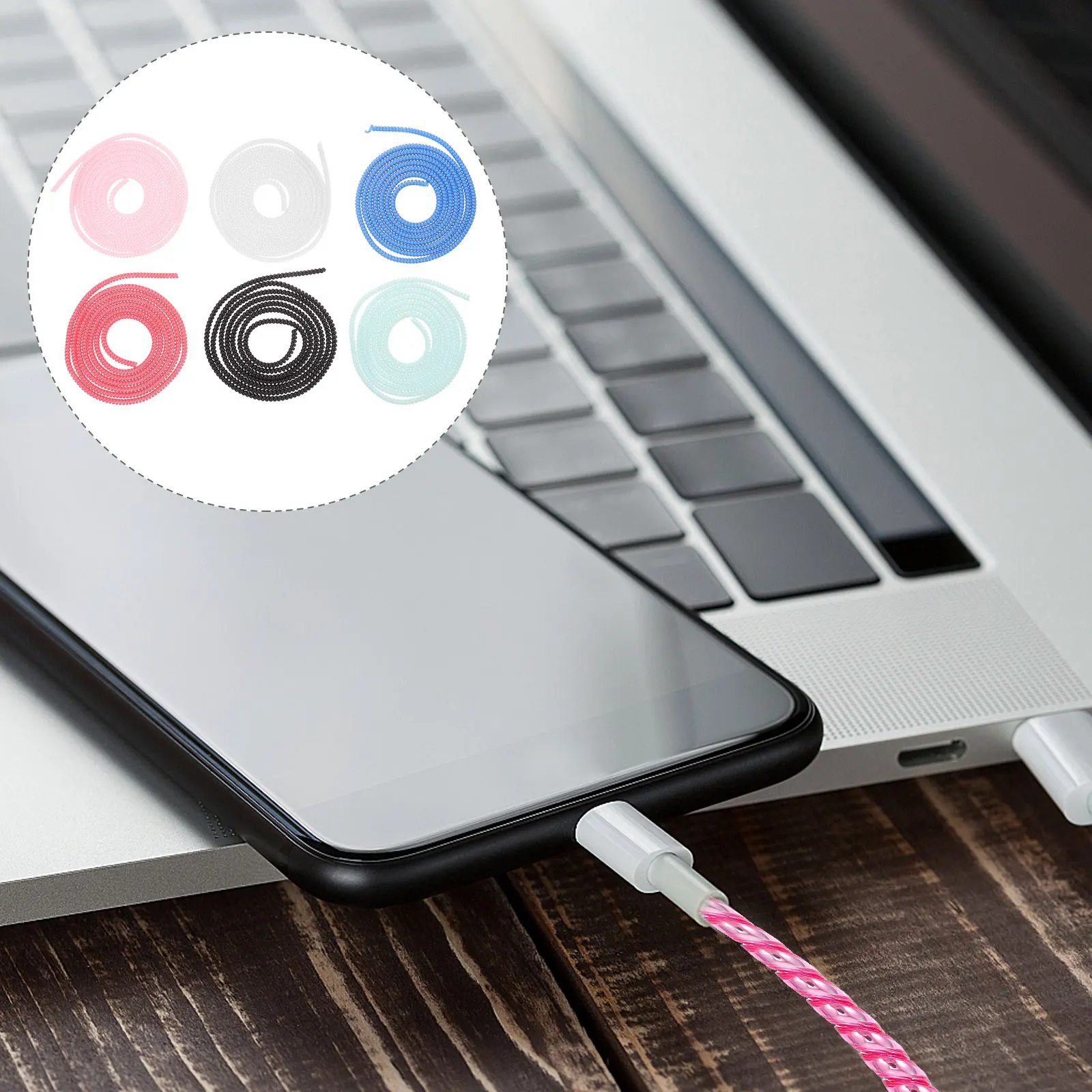 

Cable Protector Flexible Spiral Tube Wire Sleeve Plastic Cord Management Hider Spring Data Cable Organizer Desktop Cleaner