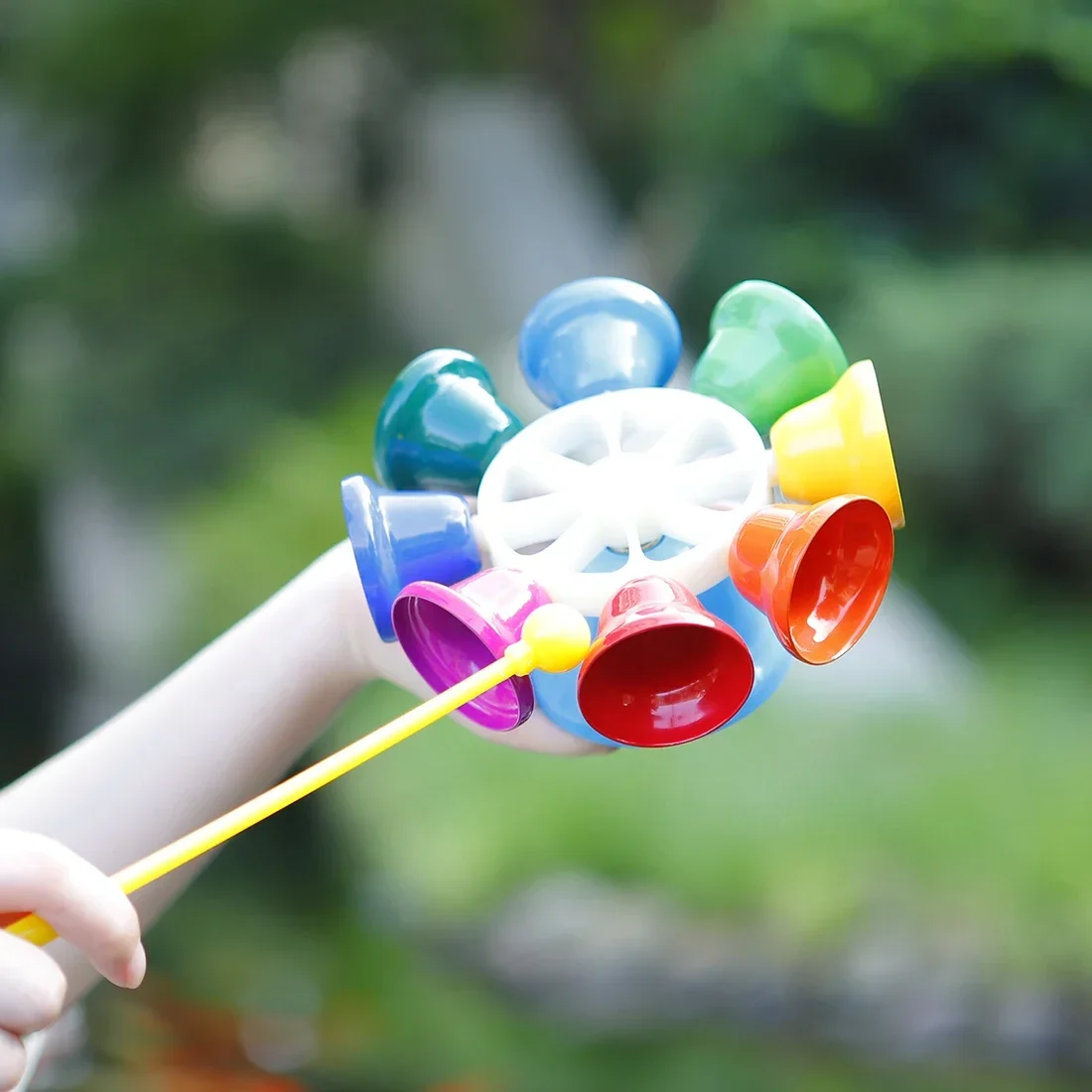 Orff 8-Note Hand Bell Rotating Clock Percussion Instrument With Striking Stick Colorful Toys Children Baby Musical Education