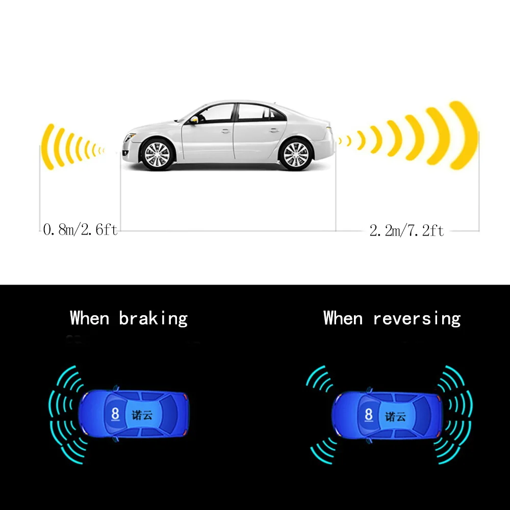 Parking Sensor for Car with Auto Parktronic Reverse Monitor 8 Sensors Radar Detector System Backlight Display Parking Sensor Kit