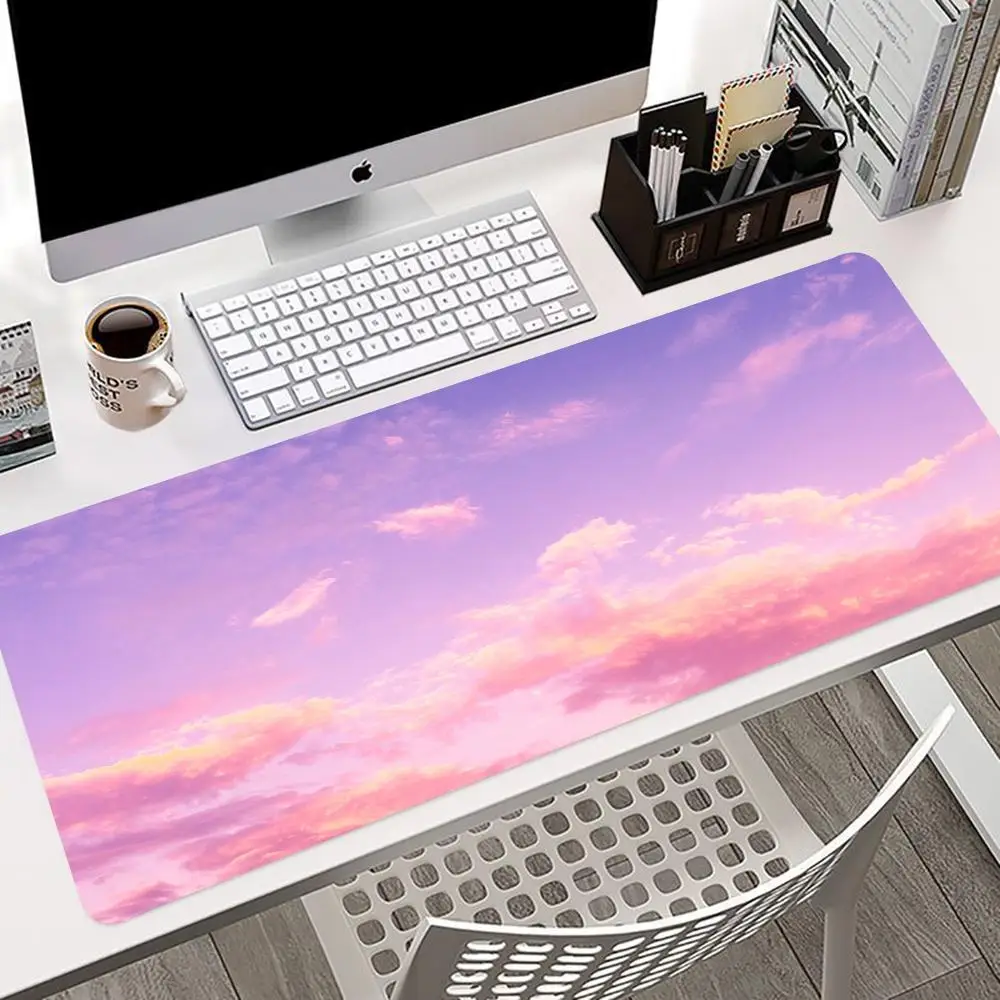 P-pink sky Mouse Pad Mouse Pad Gaming Mousepad Speed Desk Mat Laptop Gaming Mats For Office Carpet Desk Accessories