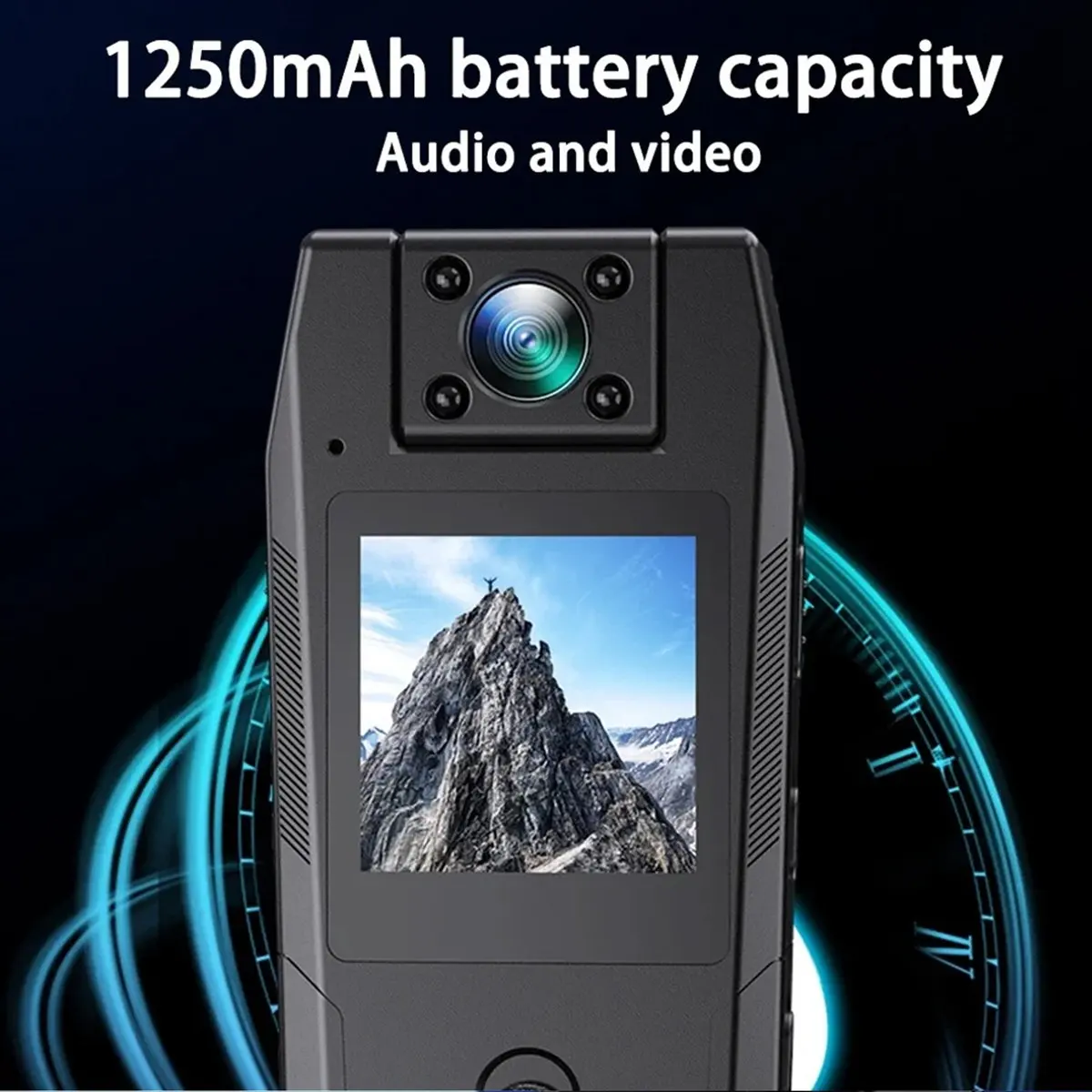popop 1080P HD Mini Camcorder Camera Body Recorder Camera Small 180° Wide Angle Rotating Bike Camera Sports DV Car DVR