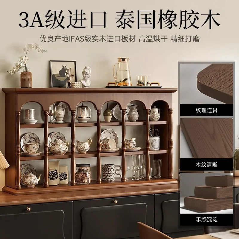 French cup solid wood cup holder coffee cup on the wall figure wall hanging retro display rack storage rack perfume rack