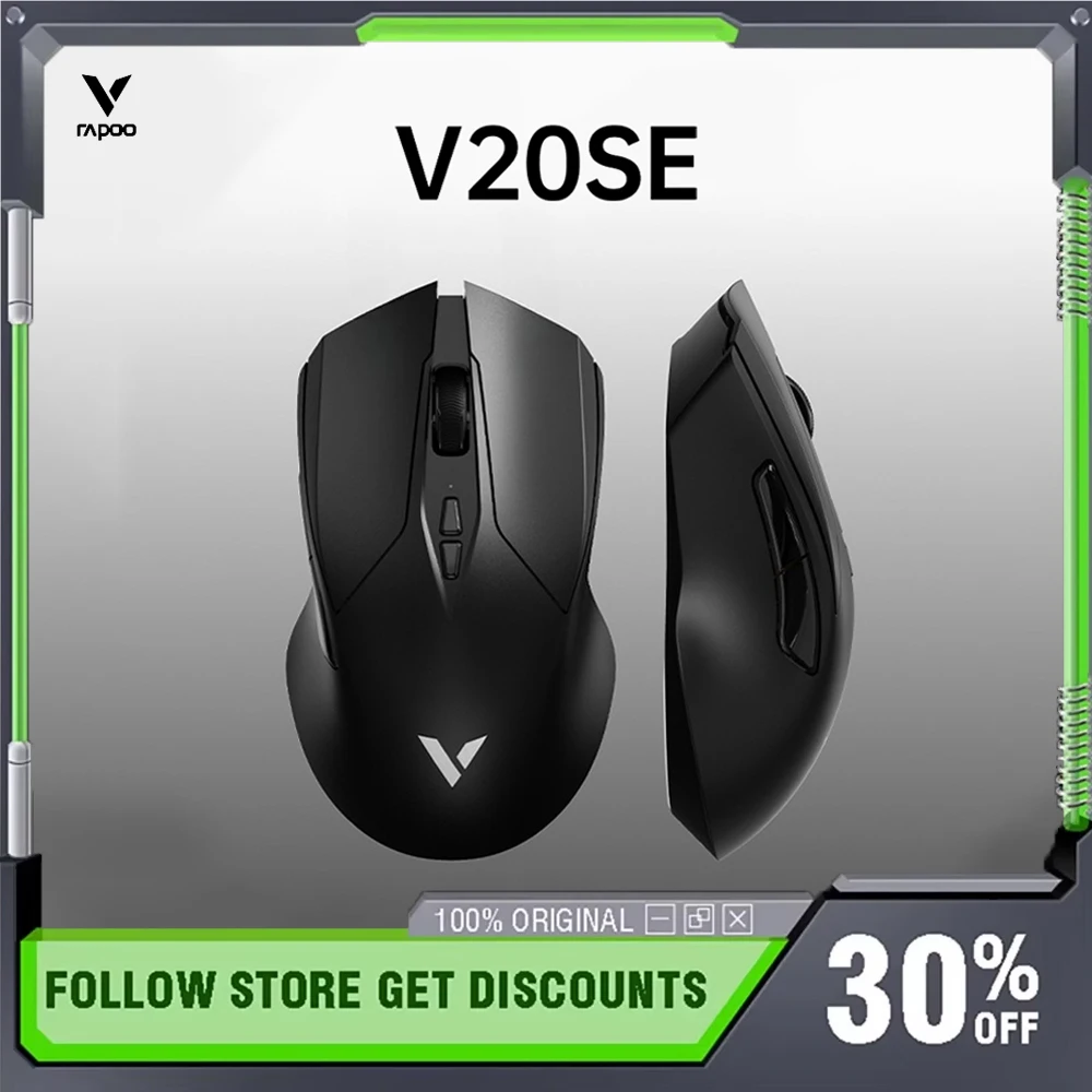 

Rapoo V20SE Wireless Mouse Dual-model Paw3311 Ergonomic 65g Lightweight Design 10Programming Keys E-sports Gaming Mouse